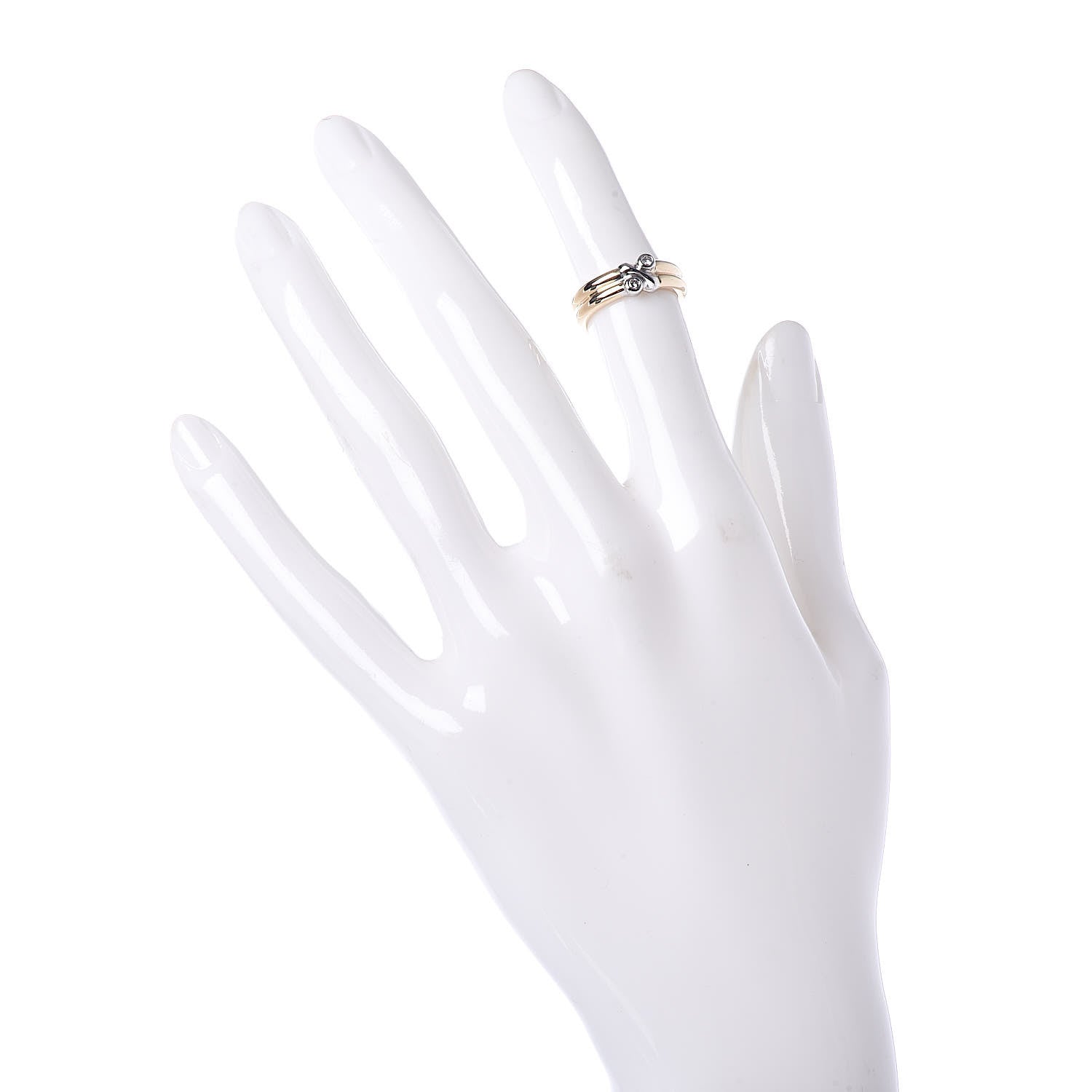 Tiffany 18K Yellow White Gold Diamond Ring 46 3.75 2 of 4