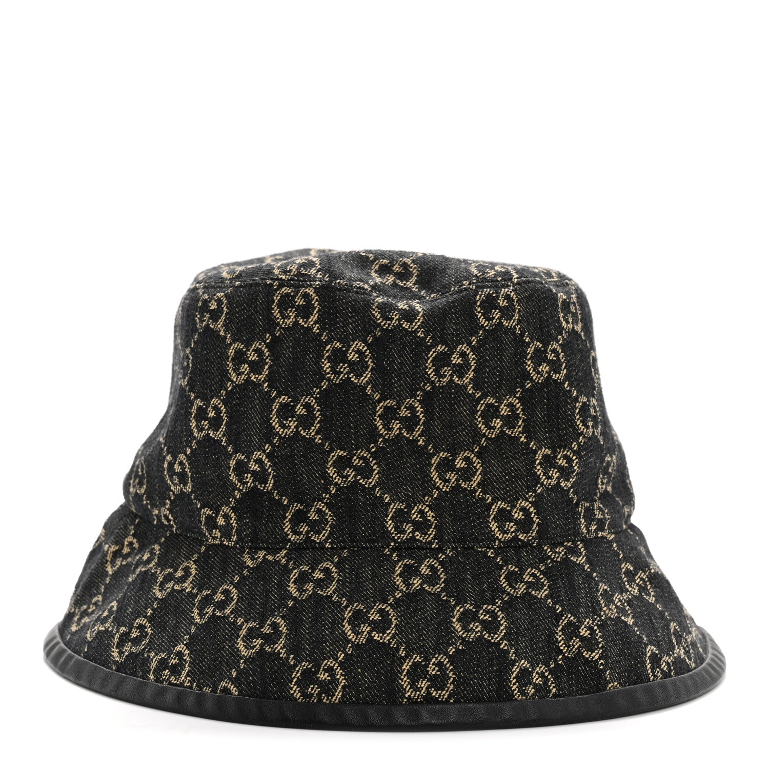 Gucci Jacquard Denim GG Monogram Oscar Bucket Hat L Black Ivory 7 of 20