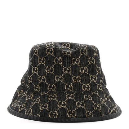 Gucci Jacquard Denim GG Monogram Oscar Bucket Hat L Black Ivory 7 of 20