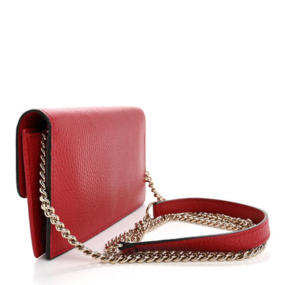 Gucci Dollar Calfskin Interlocking G Chain Wallet Red 3 of 13