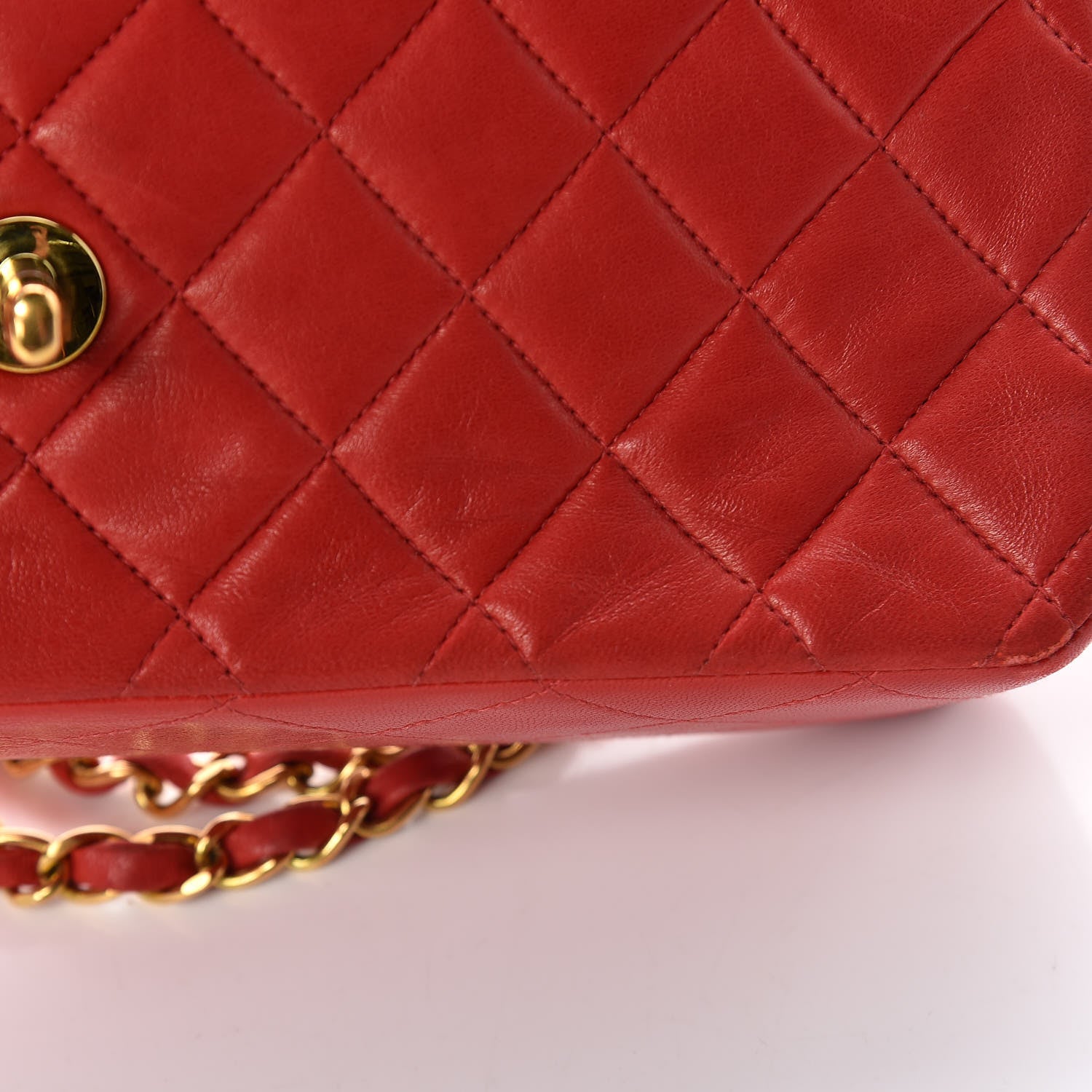 Chanel Lambskin Quilted Medium Double Flap Red 17 of 28