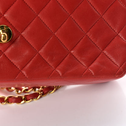 Chanel Lambskin Quilted Medium Double Flap Red 17 of 28