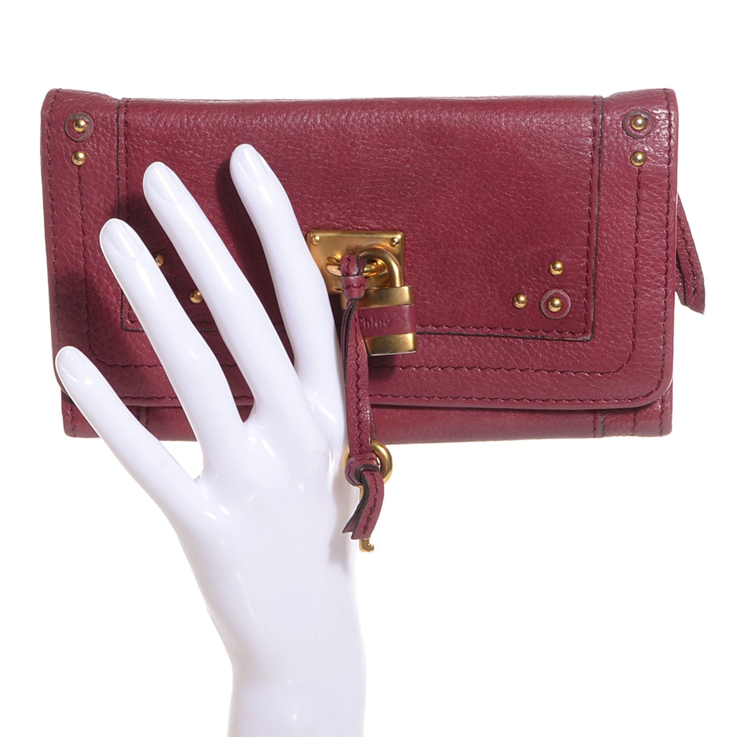 Chloe Calfskin Paddington Wallet Grenat 2 of 9