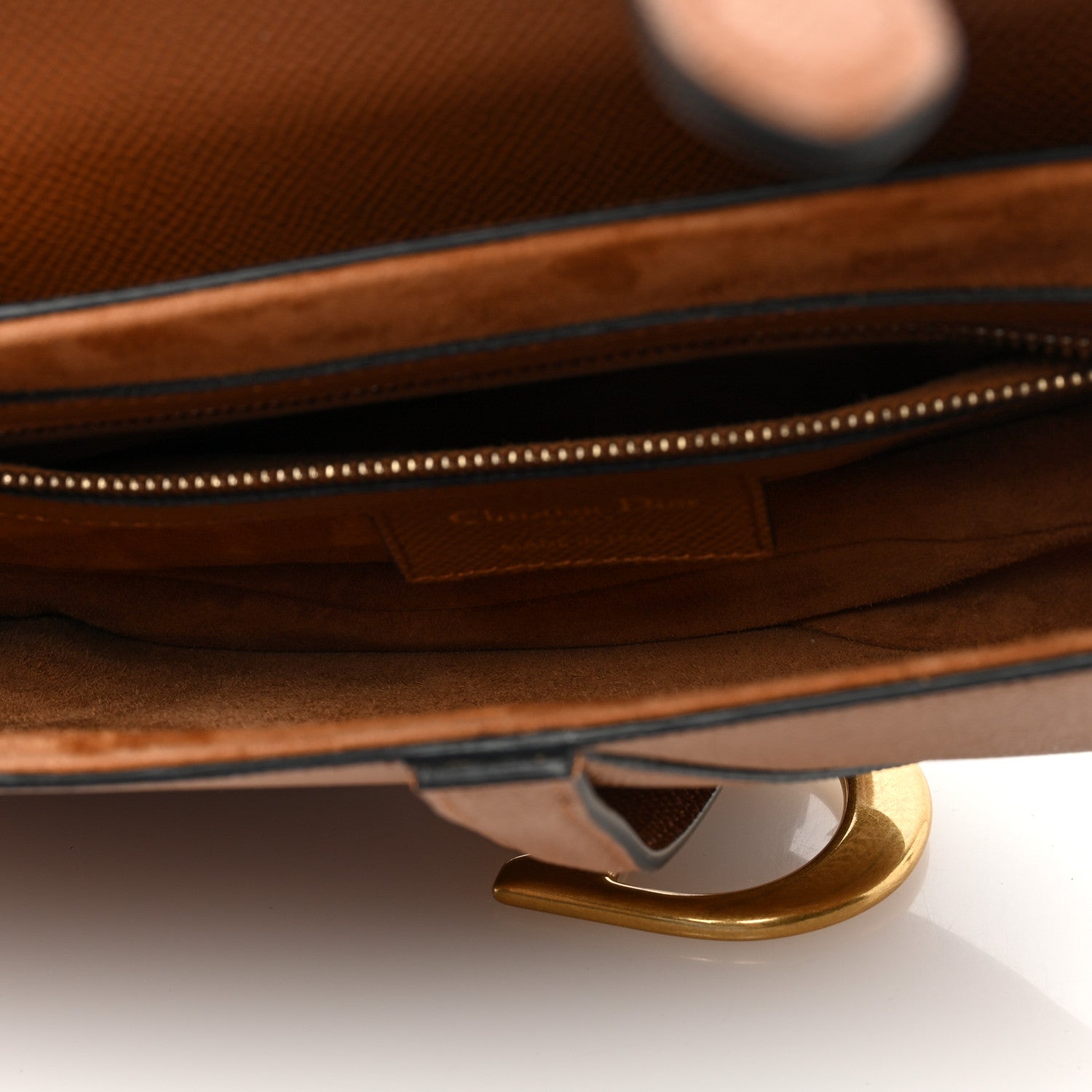 Christian Dior Grained Calfskin Saddle Bag Golden Saddle 5 of 10