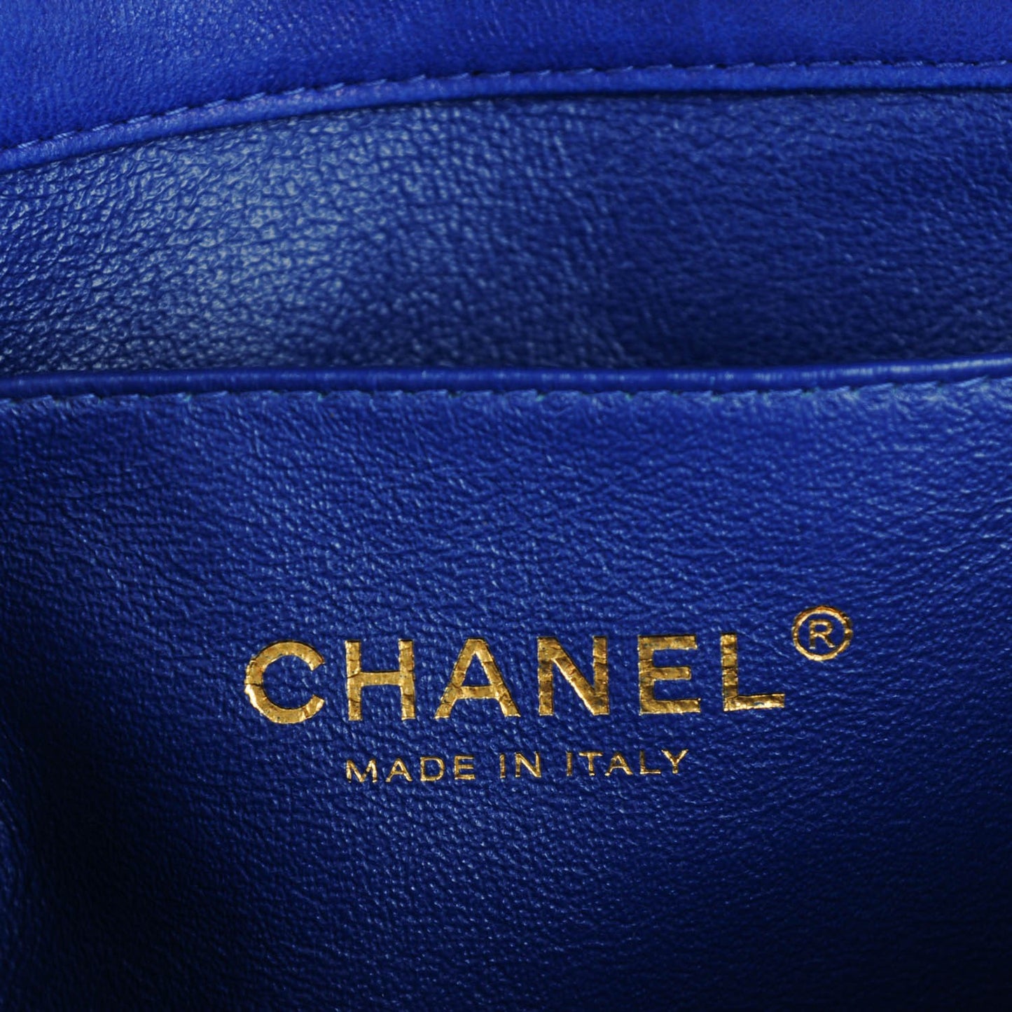 Lambskin Quilted Clutch With Chain Flap Blue