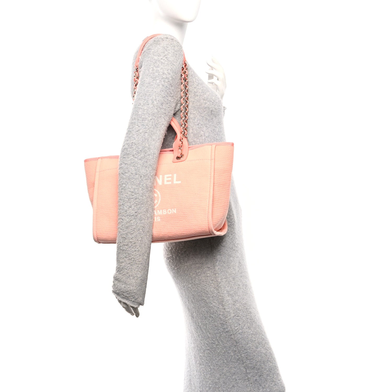 Chanel Mixed Fibers Small Deauville Tote Pink 2 of 11