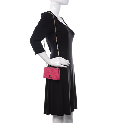Fendi Nappa Logo Embossed Wallet On Chain Fuxia 2 of 13
