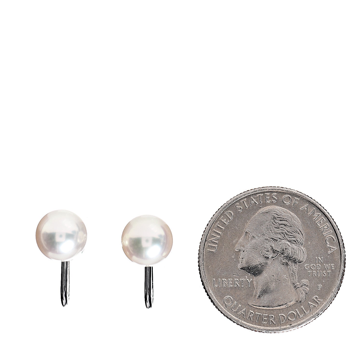Mikimoto 18K White Gold Akoya Pearl 8.5mm Screw Back Earrings 2 of 5