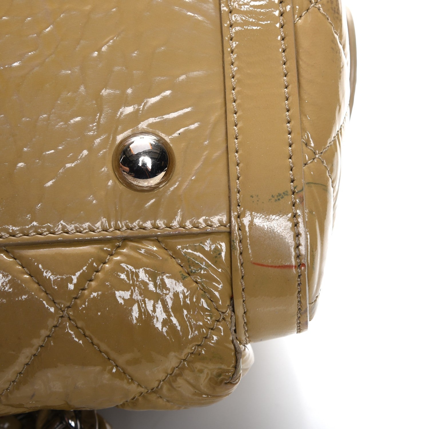 Chanel Patent Quilted Day Glo Flap Bag Beige 16 of 18