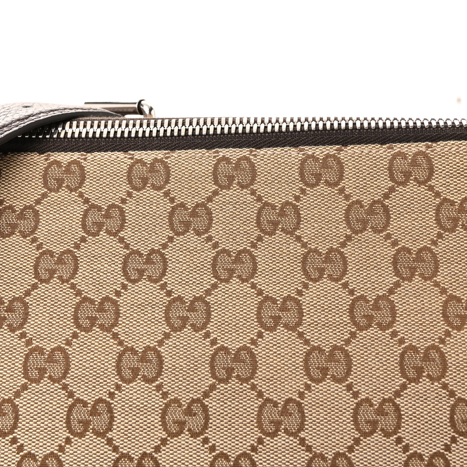 Gucci Monogram Calfskin Web Medium B Shoulder Bag Beige Brown 6 of 10