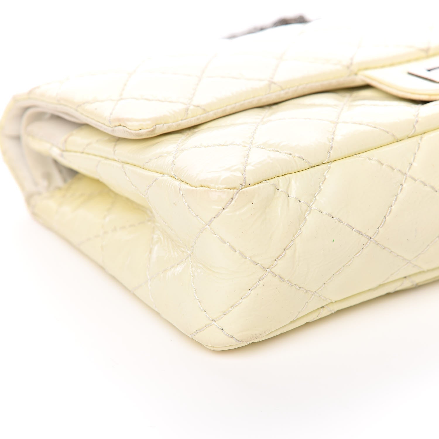Chanel Patent Distressed Calfskin Quilted 2.55 Reissue 225 Flap White 8 of 10