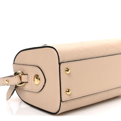 Gucci Gilbert Calfskin Jumbo GG Embossed Super Mini Top Handle Bowler Bag Beige 9 of 11