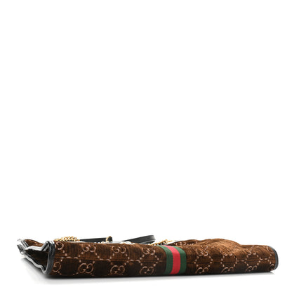 Gucci Velvet GG Monogram Large Rajah Chain Tote Brown 5 of 11