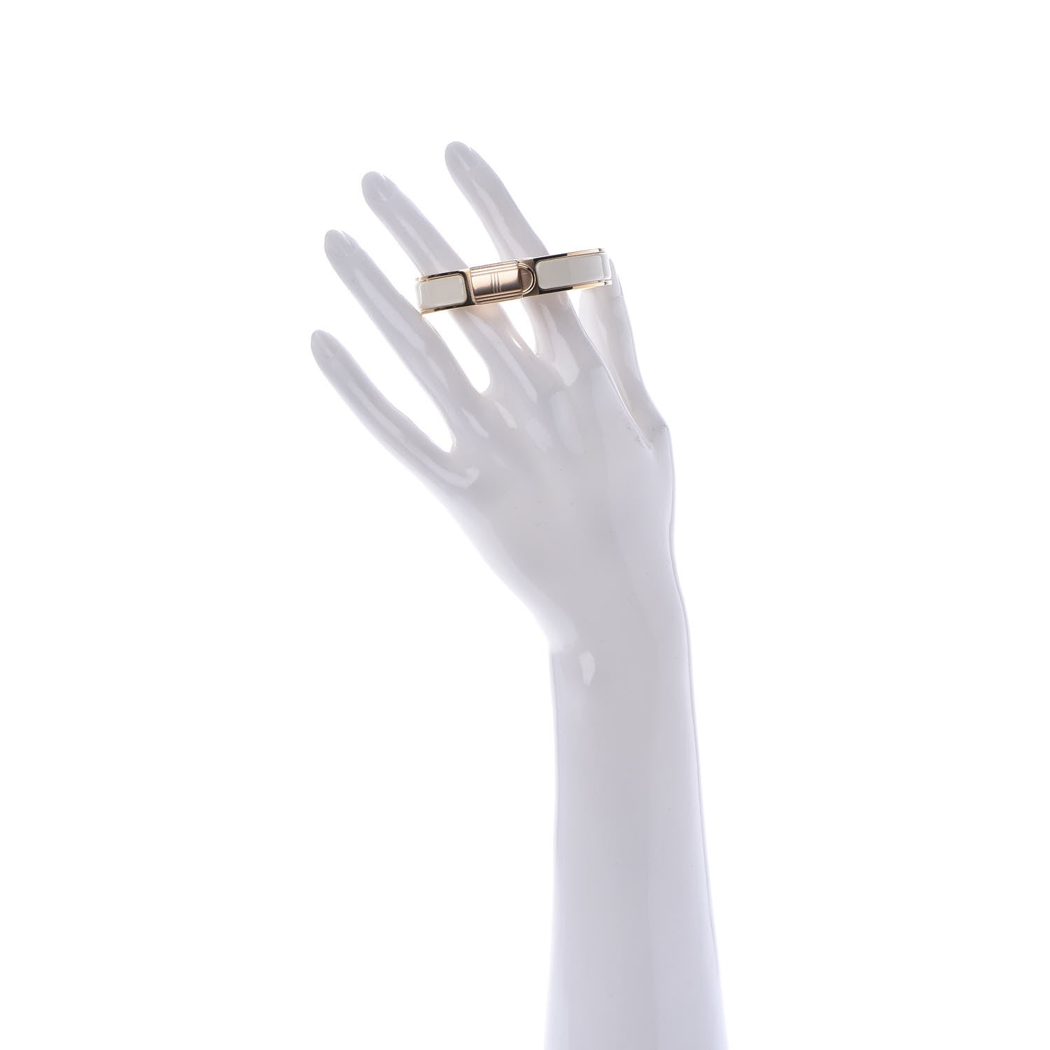 Hermes Enamel Narrow Clic Cadenas Bracelet PM Craie 2 of 7