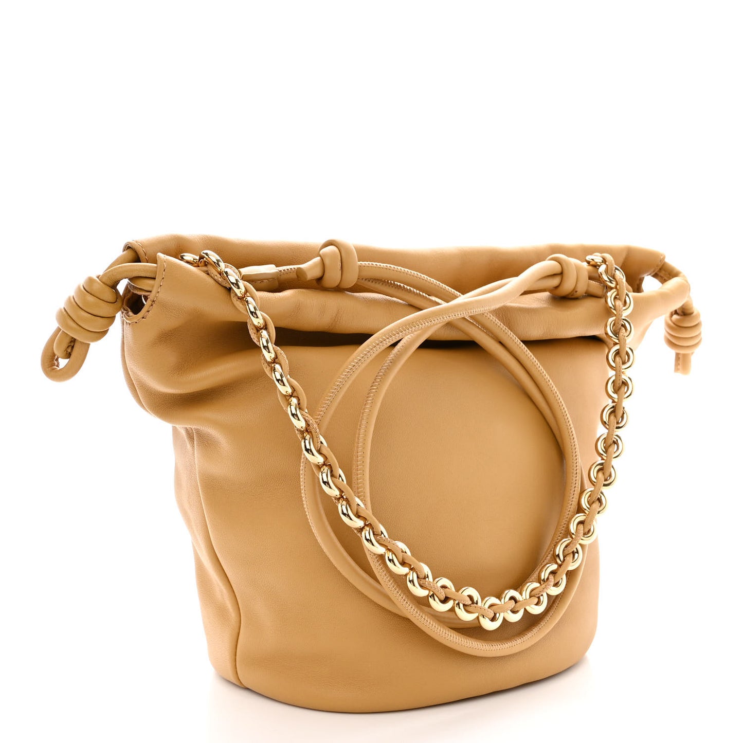 Mellow Nappa Lambskin Flamenco Bucket Bag Sahara