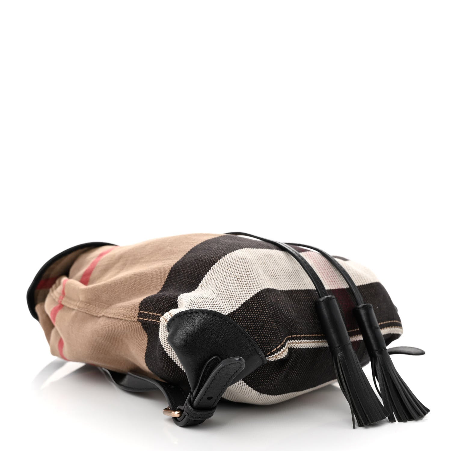 Burberry Overdyed Canvas Mega Check Medium Chiltern Backpack Black 4 of 10