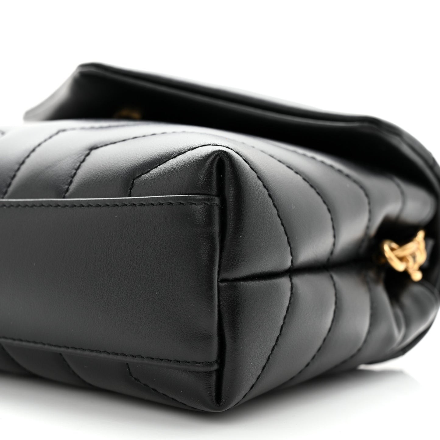 Calfskin Y Quilted Monogram Toy Loulou Crossbody Bag Black