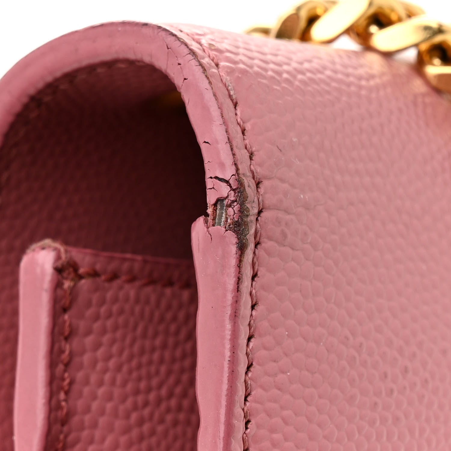 Saint Laurent Grain De Poudre Medium Classic Monogram Kate Satchel Dark Rose 13 of 15