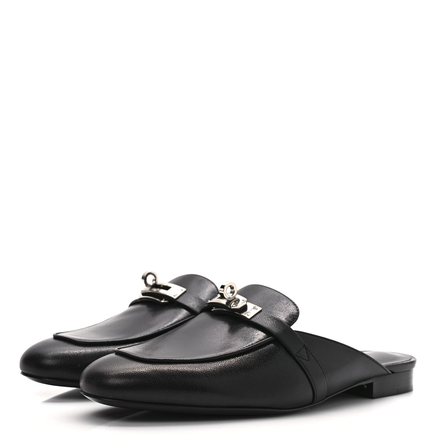 Hermes Goatskin Oz Mules 38.5 Black 3 of 9