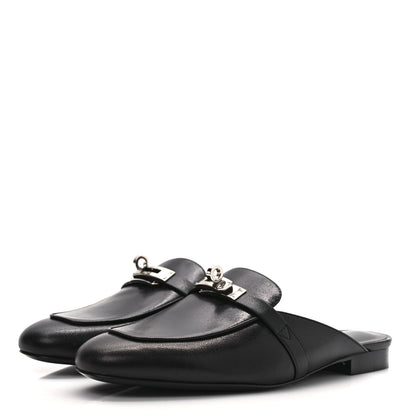 Hermes Goatskin Oz Mules 38.5 Black 3 of 9