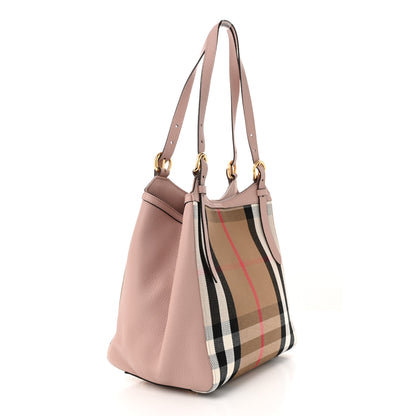 Burberry House Check Grainy Calfskin Small Canterbury Tote Pale Orchid 3 of 12