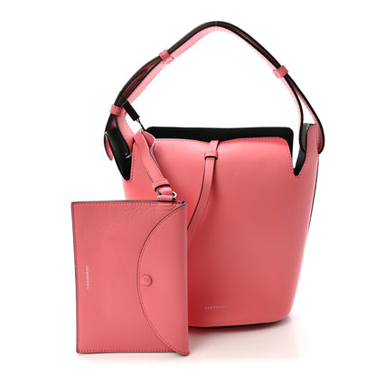 Burberry Supple Calfskin Small Bucket Bag Bright Coral Pink 3 of 11
