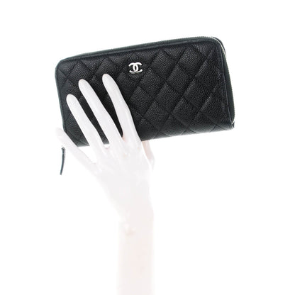Chanel Caviar Quilted Large Gusset Zip Around Wallet Black 2 of 8