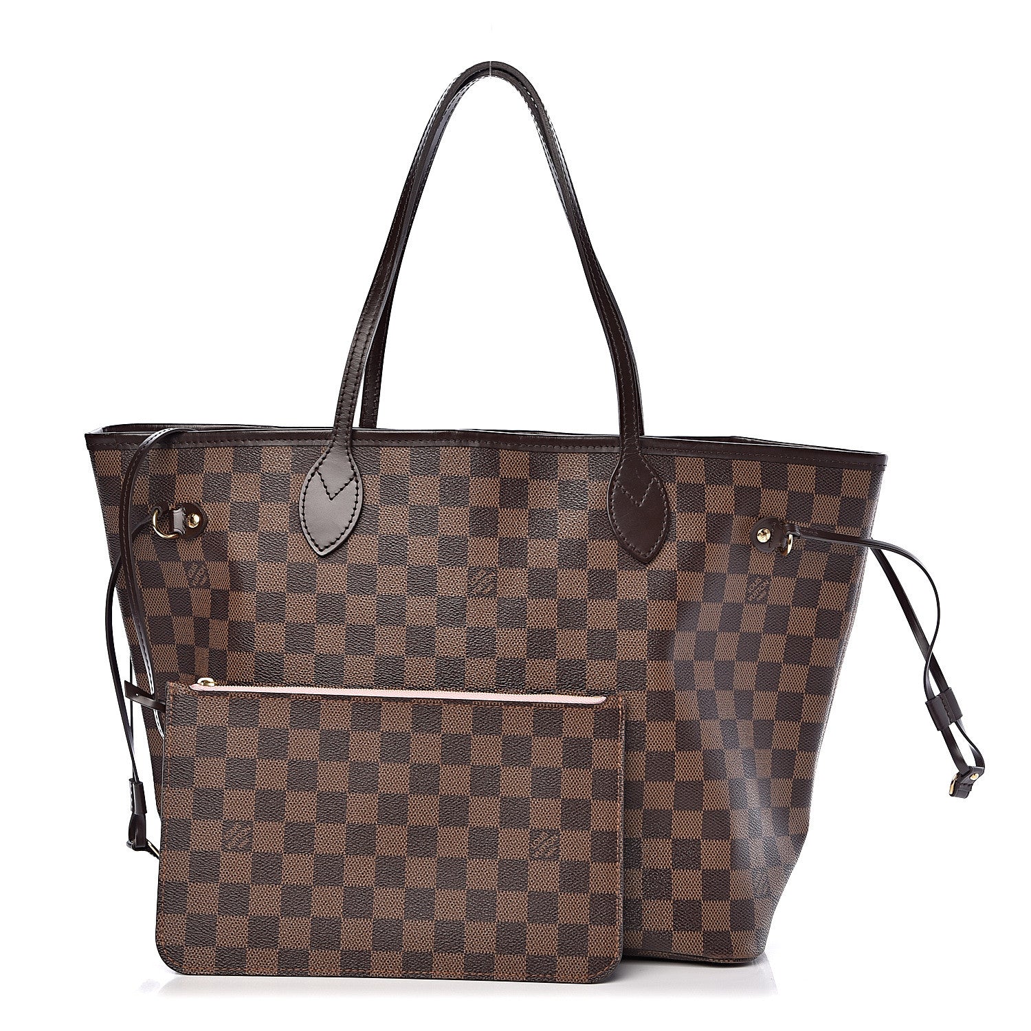 Louis Vuitton Damier Ebene Neo Neverfull MM Rose Ballerine 1 of 13