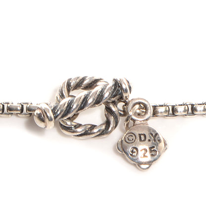 David Yurman Sterling Silver Quatrefoil Pearl Long Chain Necklace 3 of 6