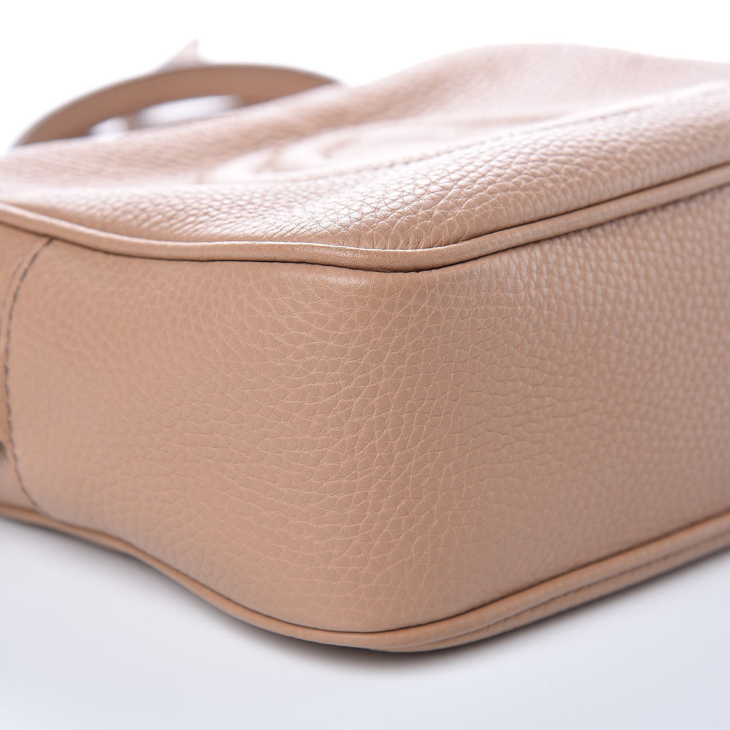 Pebbled Calfskin Small Soho Disco Bag Rose Beige