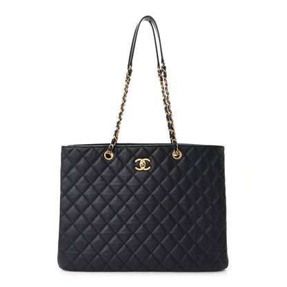 Chanel Caviar Quilted Large CC Shopping Tote Navy 1 of 11