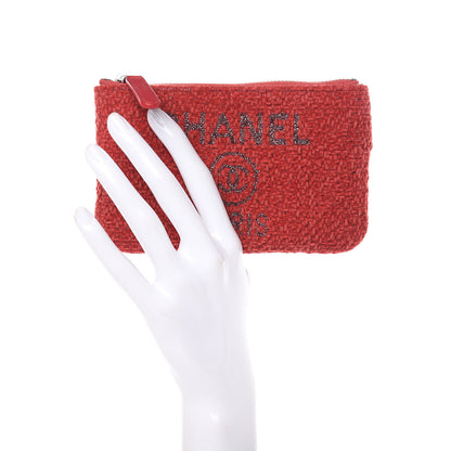 Chanel Lurex Boucle Deauville Cosmetic Pouch Red 2 of 8