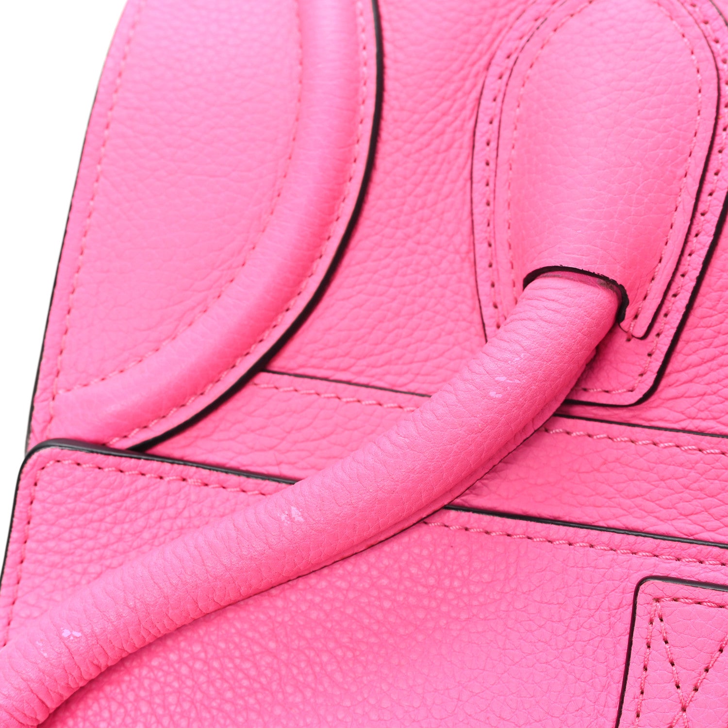 Celine Drummed Calfskin Mini Luggage Fluo Pink 11 of 11