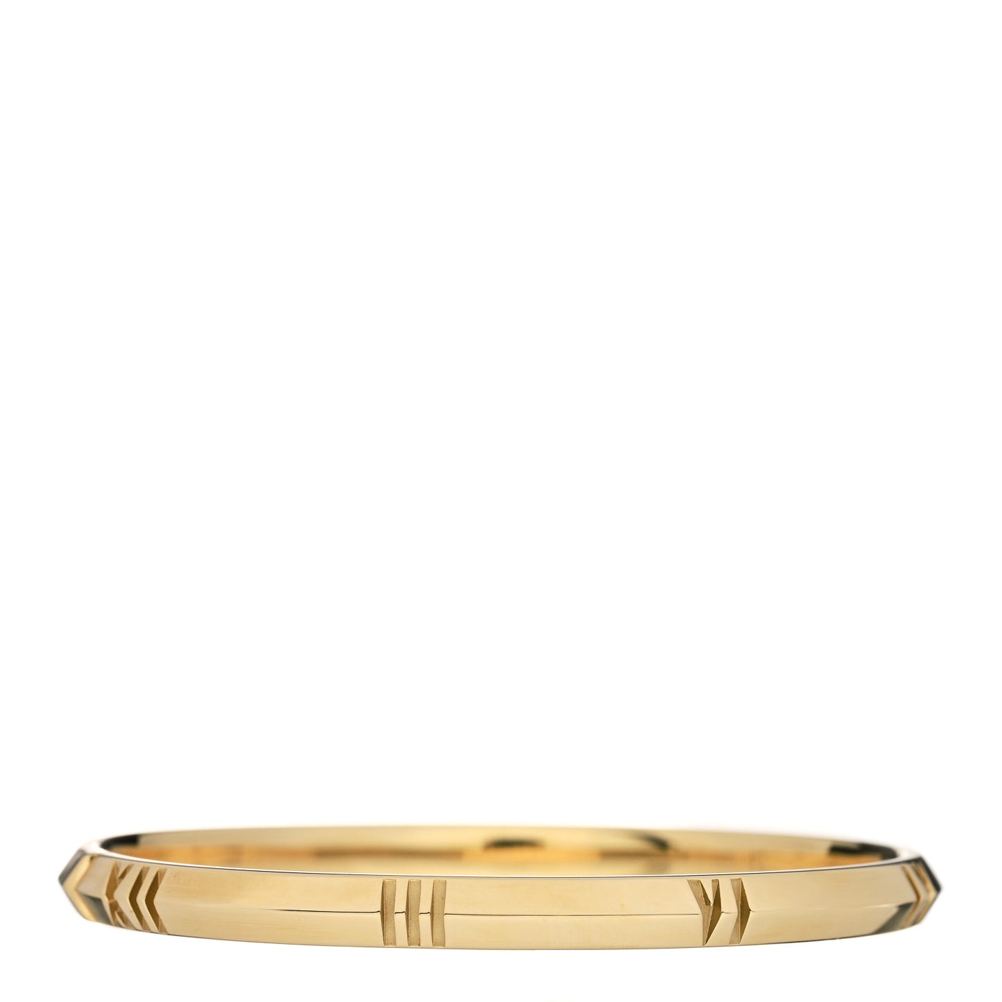 18K Yellow Gold Narrow Atlas X Closed Hinged Bangle Bracelet