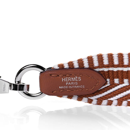 Hermes Toile Swift 25mm Sangle Cavale Shoulder Strap Ecru Beige Gold 4 of 6