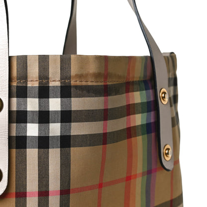 Burberry Vintage Rainbow Check Shopper Tote White 13 of 17