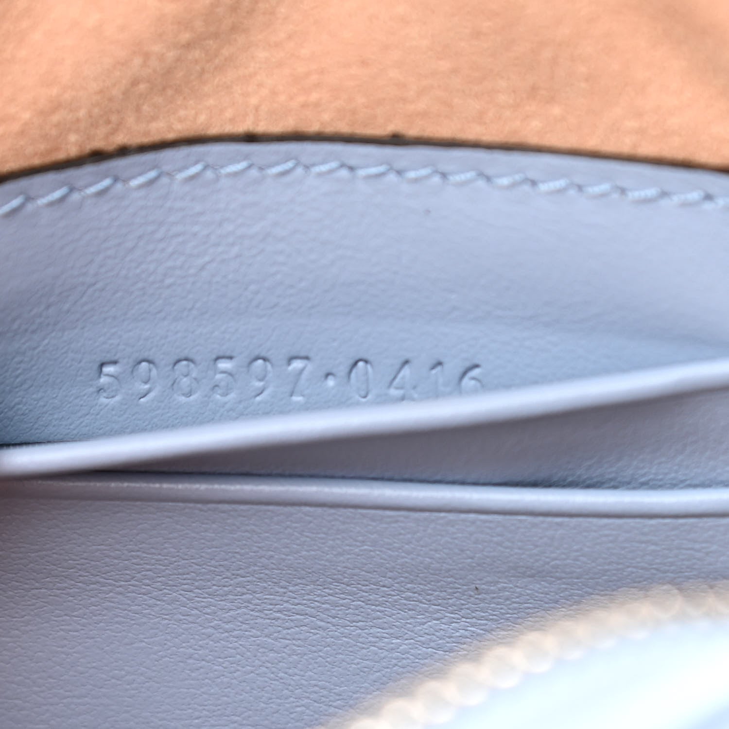 Gucci Calfskin Matelasse Mini GG Marmont Crossbody Bag Porcelain Light Blue 7 of 11