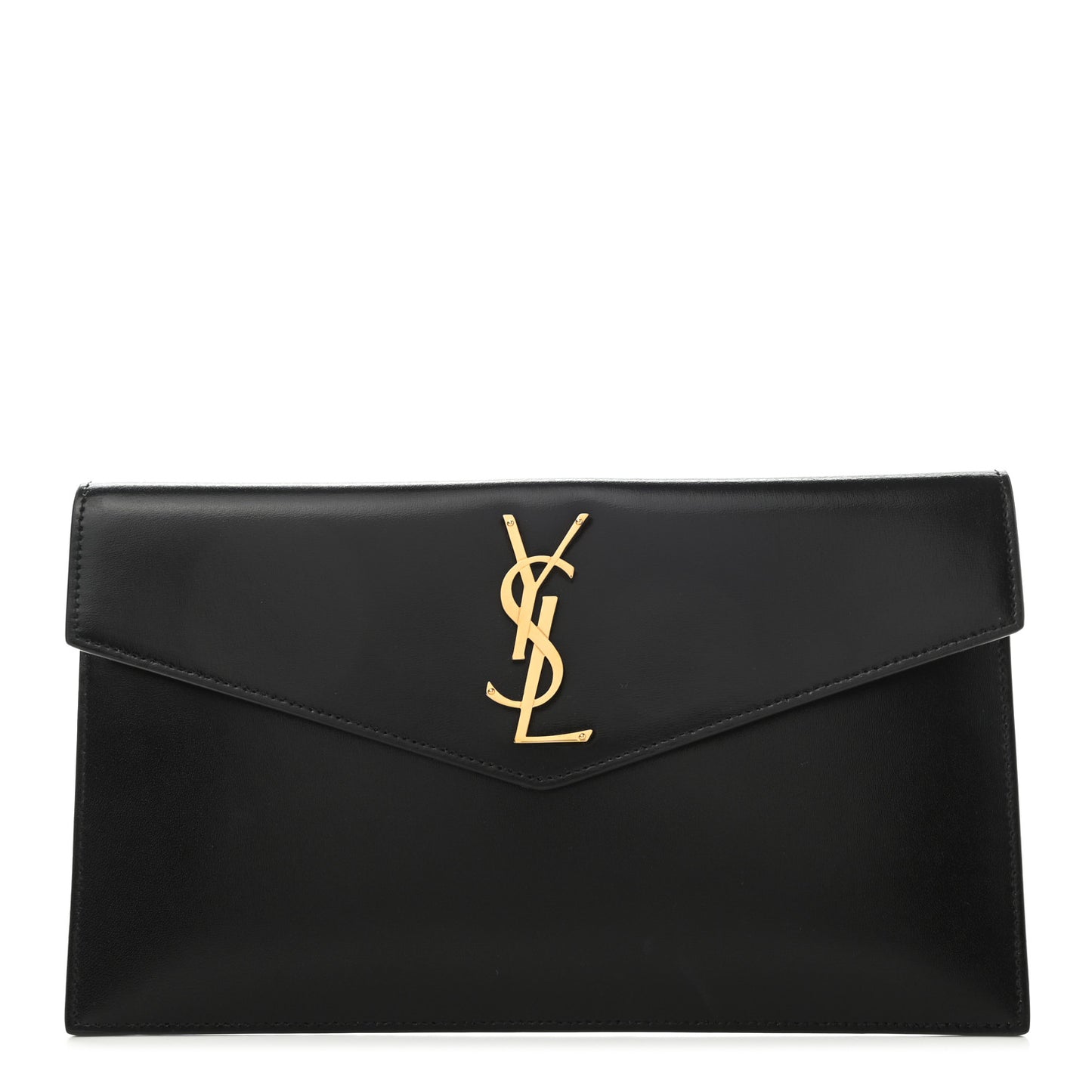 Smooth Shiny Calfskin Monogram Uptown Pouch Black