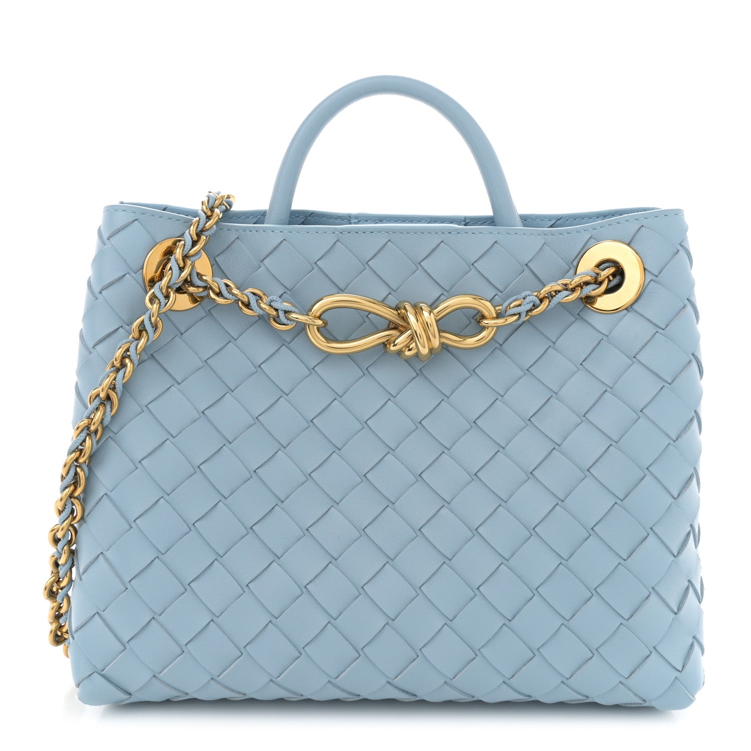 Bottega Veneta Nappa Intrecciato Small Andiamo Shoulder Bag Ice 1 of 9
