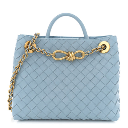 Bottega Veneta Nappa Intrecciato Small Andiamo Shoulder Bag Ice 1 of 9