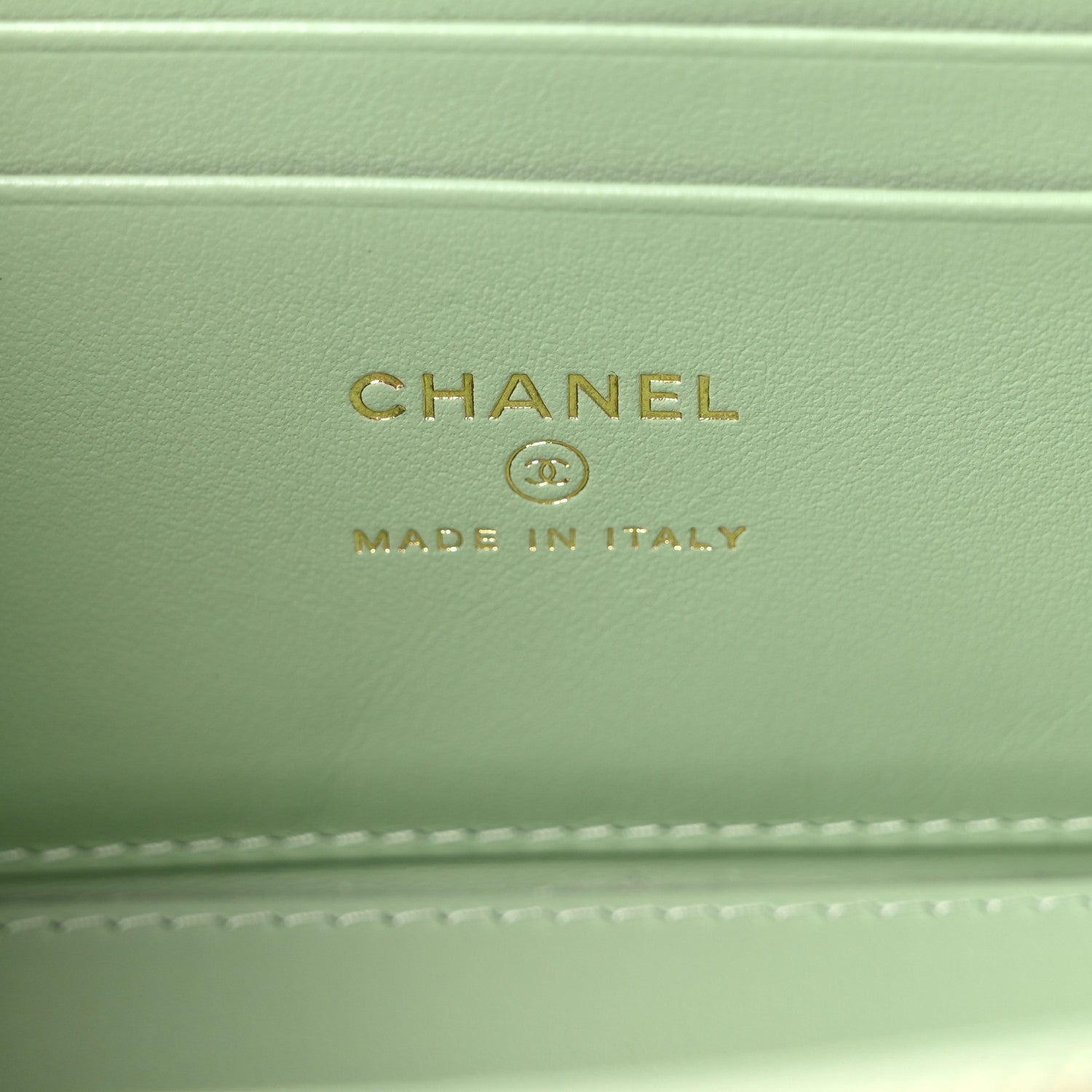 Chanel Caviar Quilted Small Vanity Case With Chain Light Green 6 of 11