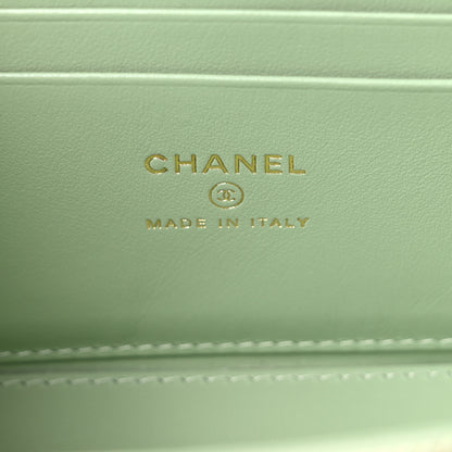 Chanel Caviar Quilted Small Vanity Case With Chain Light Green 6 of 11