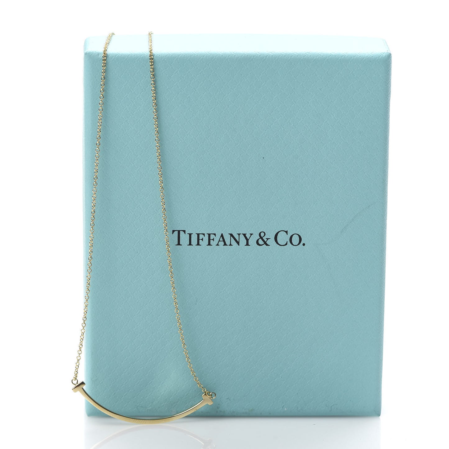 18K Yellow Gold Small T Smile Pendant Necklace