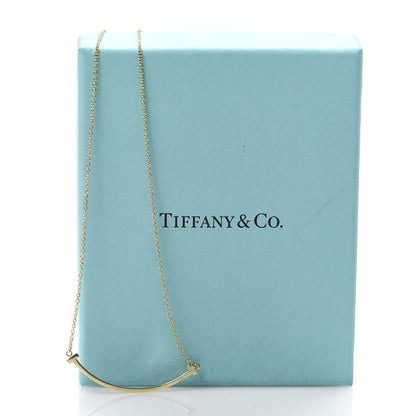 Tiffany 18K Yellow Gold Small T Smile Pendant Necklace 6 of 6