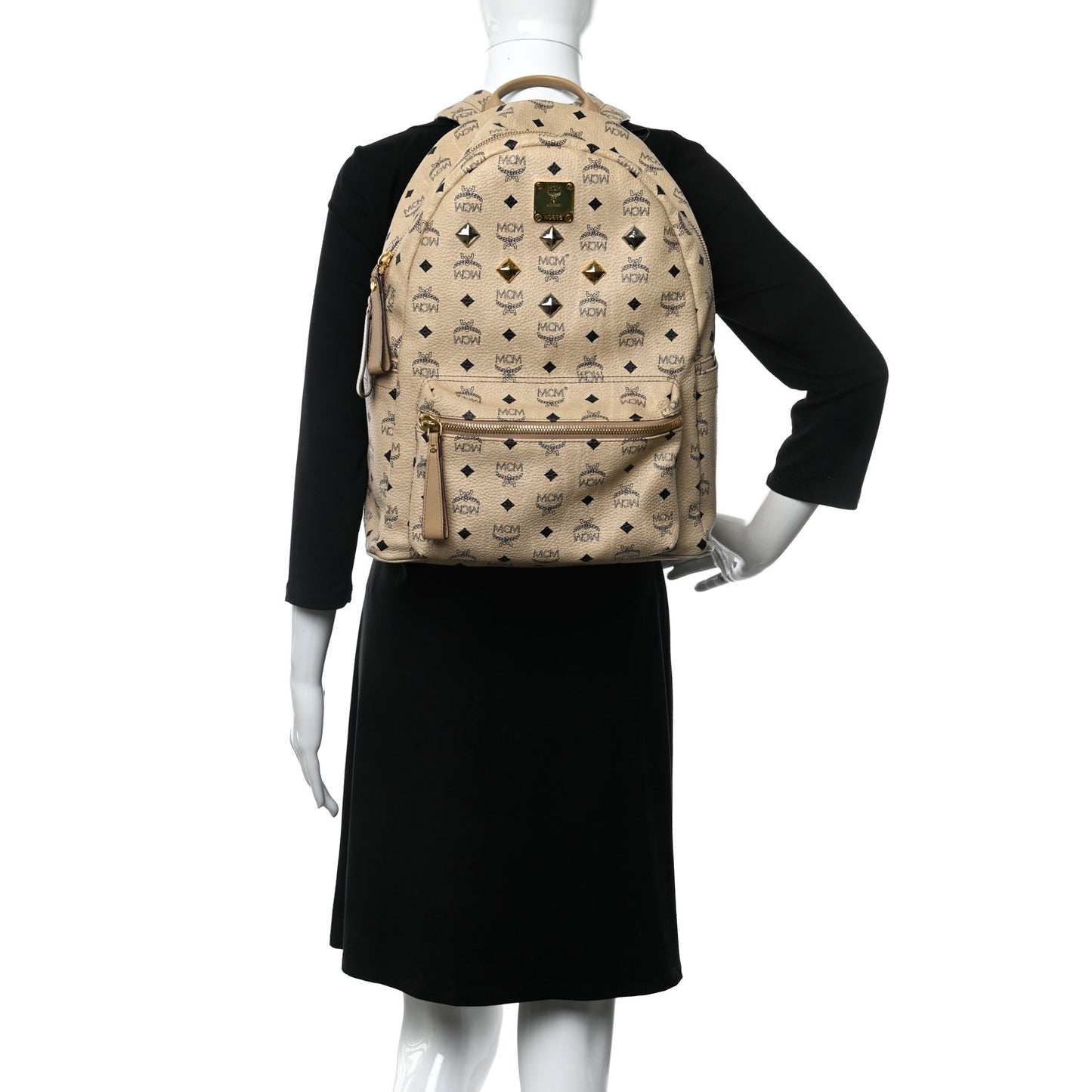 Visetos Medium Sprinkle Stud Stark Backpack Beige