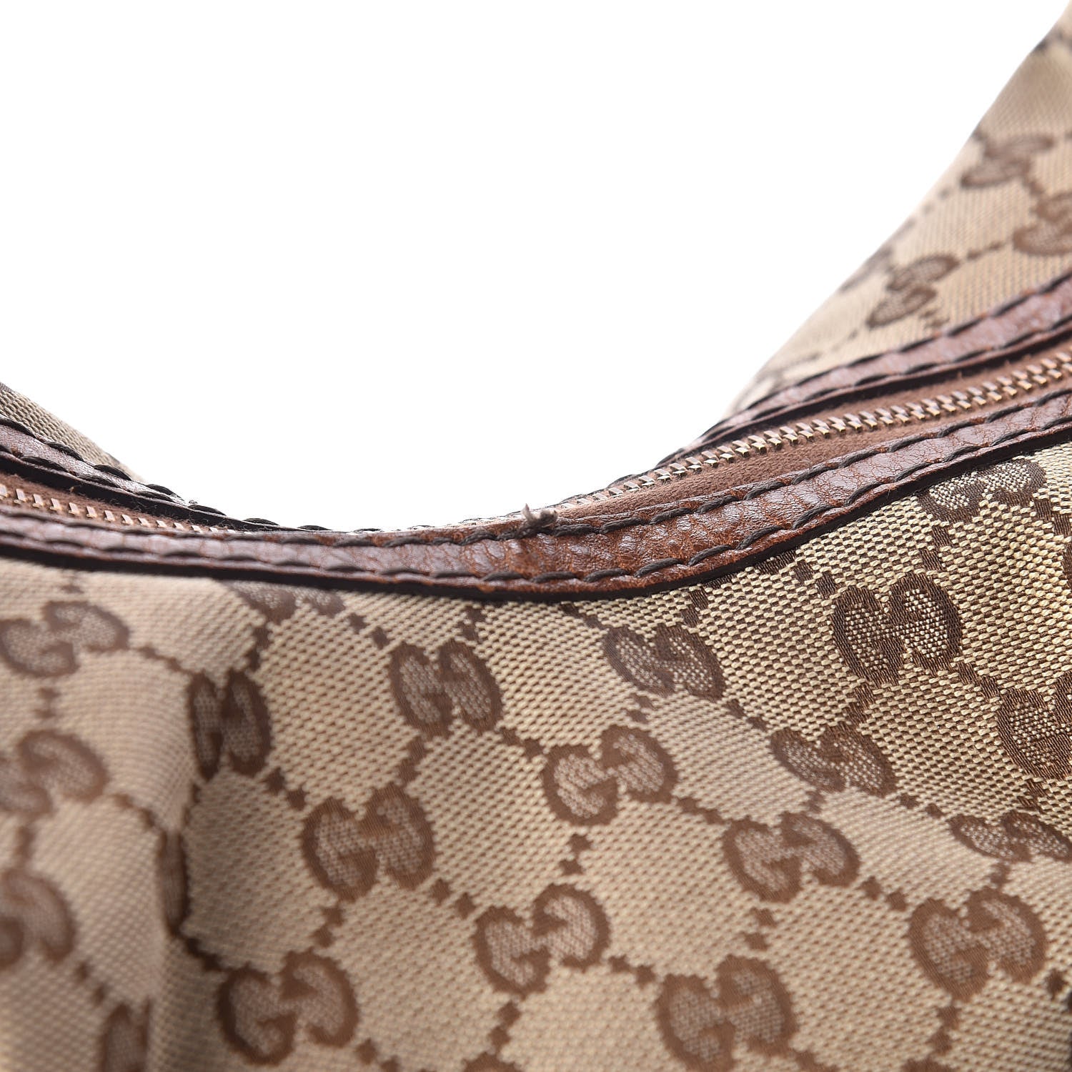 Gucci Monogram Medium Jockey Hobo Brown 10 of 13