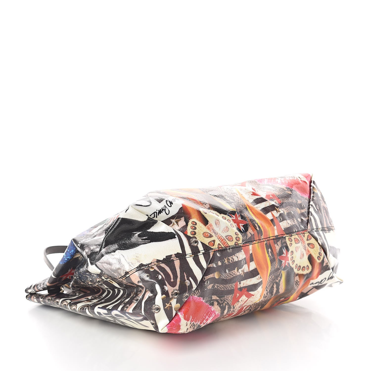 Jimmy Choo Glazed Canvas Project Pep Tote Black 4 of 9