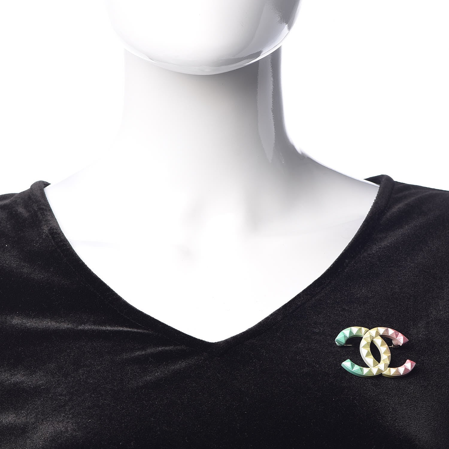 Chanel Metal Studded CC Rainbow Brooch Multicolor 2 of 5