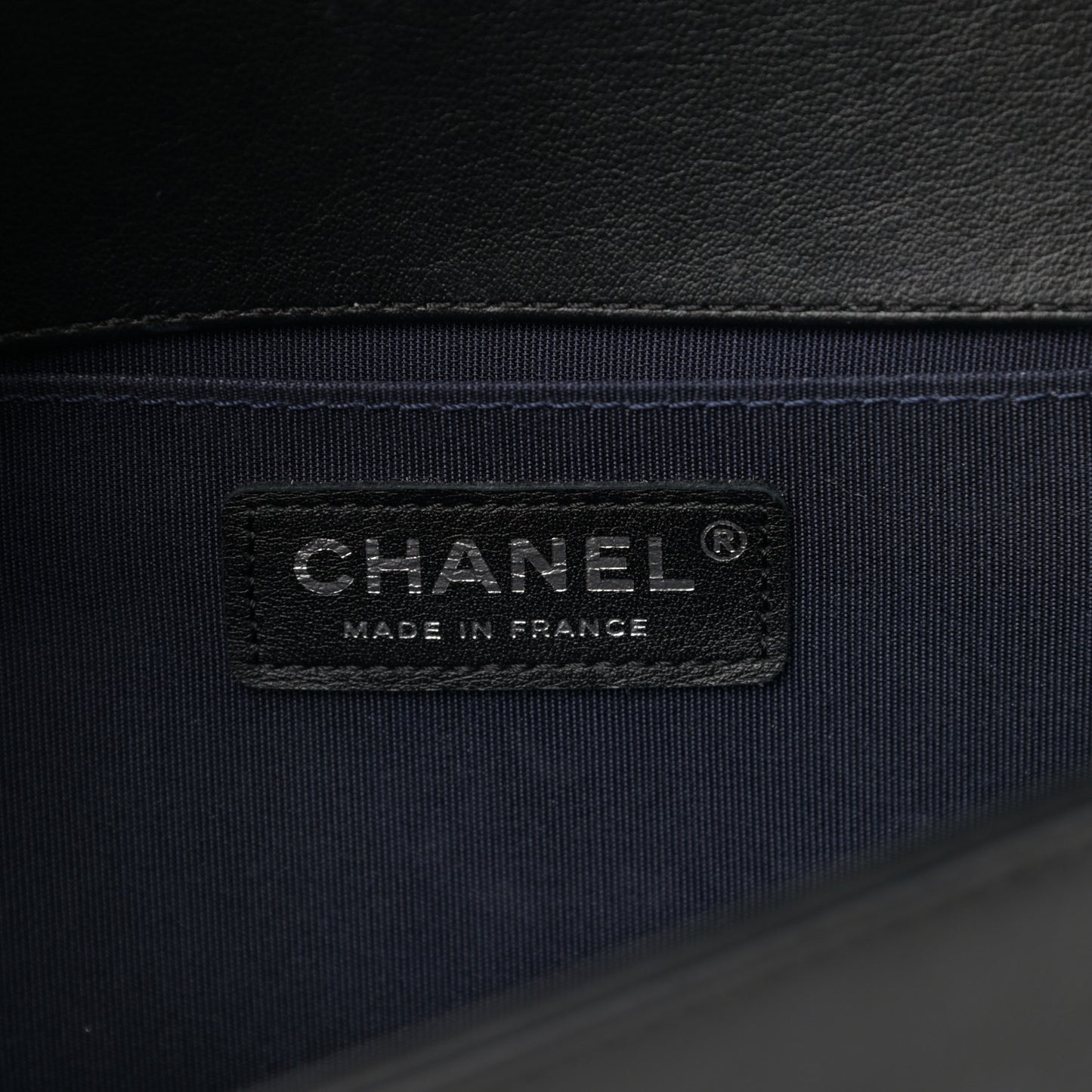 Calfskin Tweed Chain Chevron Boy Flap Black
