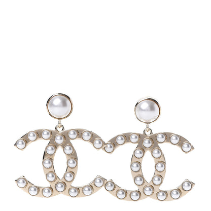 Chanel Pearl CC Drop Earrings Gold 1 of 5